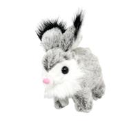 Chosertory Conejo de Juguete Electrónico Interactivo con Orejas Que Se Mueven Y Tienen Movimientos Educativos Y Sonidos. Material Suave, Ideal para Cumpleaños, Gris Blanco