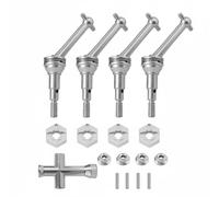 Chosertory Cvd Drive Shaft Eje Transmisión CVD RC Coche Cardán Metal Endurecido 65mm Menos Vibración Control Mejorado Compatible con Ejes Frontal y Posterior, Juego, Plat Plata