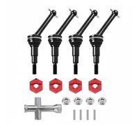 Chosertory Cvd Drive Shaft Eje Transmisión CVD RC Coche Cardán Metal Endurecido 65mm Menos Vibración Control Mejorado Compatible con Ejes Frontal y Posterior, Juego, Negro+Rojo