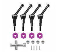 Chosertory Cvd Drive Shaft Eje Transmisión CVD RC Coche Cardán Metal Endurecido 65mm Menos Vibración Control Mejorado Compatible con Ejes Frontal y Posterior, Set, Negro+Purpura