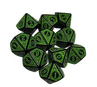 Chosertory Dados Poliédricos de 10 Piezas, 10 Caras, Material Acrílico, Números Fáciles de Leer, Superficie Lisa, Fáciles de, Adecuados Pa, Verde