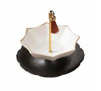 Chosertory de Cerámica Tradicional Colador de Té Tipo Filtro Práctico y Estructura Desmontable Adecuado para Familias Encuentros Sociales y Rituales Chinos, Blanco, Blanco