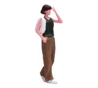 Chosertory Figura Realista de Chica con Chaleco a Escala 1/64, Pelo Corto, Mini.