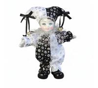 Chosertory Figurilla de de Cerámica Muñeco Arlequín Estatua Decorativa de con Posición Ajustable y Vestuario Bordado Adecuada para Regalo Colección Profesional Decoración de Estantería 18-19cm