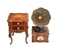 Chosertory Gramófono Miniatura para Casa de Muñecas con Estuche, Escala 1:12, Estilo Retro, Ideal para Fotográfico.