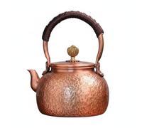 Chosertory Household Boiling Vessel Tetera de Cobre para Hervir Agua Pieza Manual con Mango Resistente al y Precisa Favorece la Liberación de de Cobre Adecuada, 600ML, Martillado