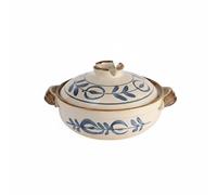 Chosertory Japonesa para Cocina Doble Asa Artesanal con Diseño Pintado a Mano Cocinar Guisos Familia, 1.6L, Karakusa