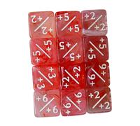 Chosertory Juego de 10 Dados para, Dados para Enseñar Matemáticas, Fichas para Juegos de Mesa de Suma Y Resta, Accesorios Educativos, Rojo, tal como se describe