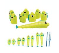 Chosertory Juego de Pesca Clásico con Caña Retráctil y Telescópica Incluye Accesorios para Desarrollo de Habilidades Motoras y Coordinación Manual Adecuado para, Verde, Bolsa 8F 2R