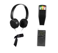 Chosertory Kit con Medidor EMF, Auriculares de Radio Paranormales, Dispositivo de Medición Electromagnética Y Antifaz para Detección en La
