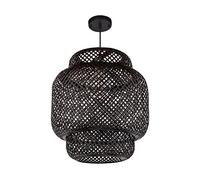 Chosertory Lámpara Colgante de Bambú Pantalla Tejida Estilo Rústico Japonés Diseño Creativo Y Moderno Dome Wicker Funcionalidad Resistente Y Decorativa Adecuada