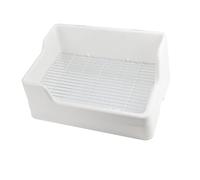 Chosertory Litter Tray Toilet Sanitario para Mascotas Pequeñas Bandeja para Excrementos Diseño de Malla Entrenador para Cachorros Y Gatitos, Blanco