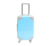 Chosertory Maleta para Muñeca de 18 Pulgadas, Equipaje, Mini Carrito, Caja de Equipaje, Juguete de rol, Juguete en Miniatura para Navidad, Azul