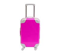 Chosertory Maleta para Muñeca de 18 Pulgadas, Equipaje, Mini Carrito, Caja de Equipaje, Juguete de rol, Juguete en Miniatura para Navidad, Rosa Roja