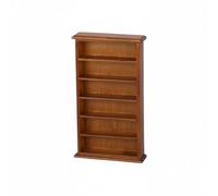 Chosertory Mini Librería Miniatura Estantería Armario Mueble Muñecas de Madera con 6 Estilo Clásico Adecuada para Escenas de Modelismo Exposición de Accesorios, Walnut