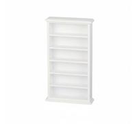 Chosertory Mini Librería Miniatura Estantería Armario Mueble Muñecas de Madera con 6 Estilo Clásico Adecuada para Escenas de Modelismo Exposición de Accesorios, White