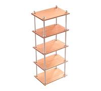 Chosertory Miniatura Estantería Repisa Organizadora de Madera Barras Metálicas Y Detalles Decoración en Casas de Muñecas Juguetes Y Manual, Corto de 5 Niveles