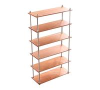 Chosertory Miniatura Estantería Repisa Organizadora de Madera Barras Metálicas Y Detalles Decoración en Casas de Muñecas Juguetes Y Manual, 6 Niveles de Largo