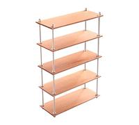 Chosertory Miniatura Estantería Repisa Organizadora de Madera Barras Metálicas Y Detalles Decoración en Casas de Muñecas Juguetes Y Manual, 5 Niveles de Largo