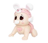 Chosertory Muñeca Bebé, Juguete para Gatear, Muñeca Eléctrica para Gatear, Juguete Educativo, Juguete de Desarrollo para Muñecas Eléctricas Que Cantan para Bebés, Rosa
