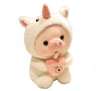 Chosertory Muñeco de Peluche Cerdito Juguete Animal Almohadón con Taza Burbujas Suave y Tierno Adecuado para Dormitorio Sala Regalo Aniversario Coleccionistas, 25CM, Unicornio
