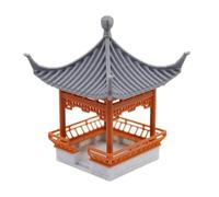 Chosertory Pabellón Chino Miniatura Modelo Arquitectónico Pagoda Gazebo Figura Decorativa Adorno de Paisaje con Presencia Serena y Aspecto Realista Adecuada para, Escala 1 80 8.8cm X 6.8cm X 6.8cm