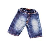 Chosertory Pantalones Cortos Muñeco 1/12 Denim Shorts Accesorio Vestuario para Figura Acción Tela Transpirable Adecuado para Colección Cumpleaños Decoración, Azul Blanco