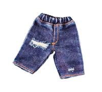 Chosertory Pantalones Cortos Muñeco 1/12 Denim Shorts Accesorio Vestuario para Figura Acción Tela Transpirable Adecuado para Colección Cumpleaños Decoración, Azul con Agujeros