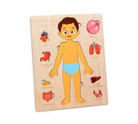 Chosertory Rompecabezas de Madera del Cuerpo Humano, Juguete Educativo para Niños, Modelo de órgano de Madera con Corazón Y Pulmones Desmontables para La, Chico