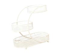 Chosertory Soporte para, Organizador de Almacenamiento de Varios Niveles de Metal, Expositor de Verduras, Construcción de Hierro Duradera, Diseño, Blanco, tal como se describe