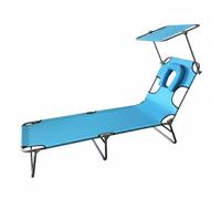 Chosertory Tumbona Plegable Portátil con Respaldo Inclinable Marco Resistente Plegado Rápido y Transporte Sencillo Indicada para Descansar al Aire Libre Turismo Pesca al Aire Libre, Azul Cielo