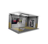 Chosertory Vitrina Acrílica a Escala 1/18 para Coches de Fundición a Presión con Escena de Aparcamiento Iluminada, Gris