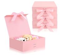 Chostky 4 cajas de regalo con tapa, 23 x 17 x 7 cm, cierre magnético, cajas de regalo plegables, caja de propuesta de dama de honor con cintas para Navidad, Día de la Madre, Día del Padre