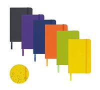 Chostky 6 paquetes de cuadernos de tapa dura, cuaderno de diario de colores clásico cuaderno de rayas de tapa dura A6 PU diario de bolsillo de cuero con 160 páginas para la escuela oficina