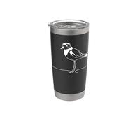 Chotacabras arte lineal Ornitólogo Vaso térmico de acero inoxidable de doble pared