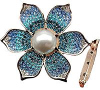 CHOUXUANGA Broches, Hebilla de Bufanda, Scarf Ring, Clip, Rings Blue Clip Silk Buckle Brooch Waist Closure for Women