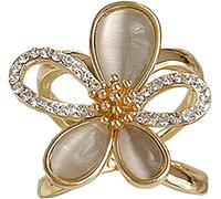 CHOUXUANGA Broches, Hebilla de Bufanda, Scarf Ring, Clip, Rings Silk Buckle Female Ring Lily Shawl for Women