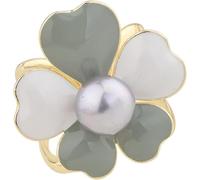 CHOUXUANGA Broches, Hebilla de Bufanda, Scarf Ring, Clip, Rings Silk Buckle Ring Pearl Horn for Women