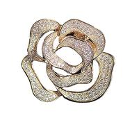 CHOUXUANGA Broches, Hebilla de Bufanda, Scarf Ring, Clip, Rings Silk Buckle Rose Dual-Use Brooch Female for Women(Gold)