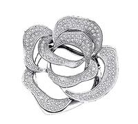 CHOUXUANGA Broches, Hebilla de Bufanda, Scarf Ring, Clip, Rings Silk Buckle Rose Dual-Use Brooch Female for Women(Silver)