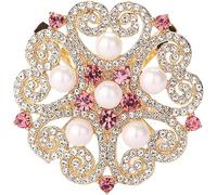 CHOUXUANGA Broches, Hebilla de Bufanda, Scarf Ring, Clip, Rings Silk Buckle Shawl Ring Brooch for Women(4.8x4.8 cm)