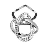 CHOUXUANGA Broches, Hebilla de Bufanda, Scarf Ring, Clip, Rings Silk Buckle Simple Shawl Brooch Coat Horn for Women(Silver)