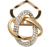 CHOUXUANGA Broches, Hebilla de Bufanda, Scarf Ring, Clip, Rings Silk Buckle Simple Shawl Brooch Coat Horn for Women(Gold)