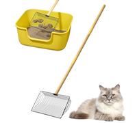 Chovela de caca de pollo de mango largo - Rake sin palos de servicio pesado para las cooperativas de limpieza | Herramienta de tamizado de metal desmontable para la extracción de residuos avícolas | M