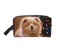 Chow Chow Blanco Fluffy Perros Mascotas Perros Navidad, Bolsa de Maquillaje Bolsa de cosméticos Bolsa de artículos de tocador de Viaje portátil Organizador de Bolsa de Maquillaje
