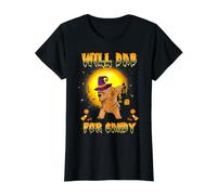 Chow Chow Dabbing Dog Will Dab for Candy Funny Halloween Camiseta gráfica económica, Mujer, Negro, L