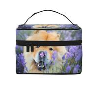 Chow-Chow Dulce Esponjoso Marrón Perros Púrpura Salvaje, Bolsa de Maquillaje Bolsa de cosméticos Bolsa de Aseo de Viaje portátil Estuche para lápices