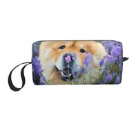 Chow-Chow Dulce Esponjoso Marrón Perros Púrpura Salvaje, Bolsa de Maquillaje Bolsa de cosméticos Bolsa de artículos de tocador de Viaje portátil Bolsa de Maquillaje