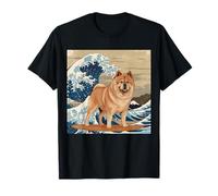 Chow Chow Japonés Kanagawa Wave Surfing Dog Lover Camiseta