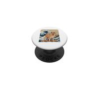 Chow Chow Japonés Kanagawa Wave Surfing Dog Lover PopSockets PopGrip Adhesivo